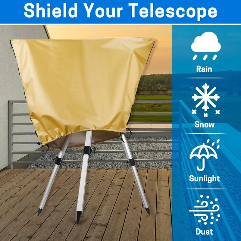 VISEMAN Telescope Cover, 39" x 30", Waterproof with Reflective Silver Coating, Dual Zippers and Drawstring, for Refractor and Reflector Telescopes - Image 5